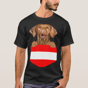 T-shirt Drapeau Autriche Vizsla Chien Dans La Poche
