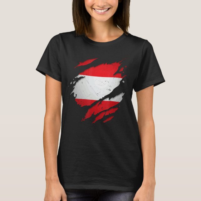T-shirt Drapeau autrichien déchiré fier (Devant)