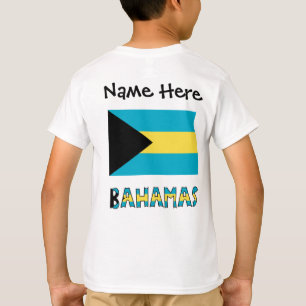 T-shirt Drapeau bahamien Bahamas Personnalisation noire 