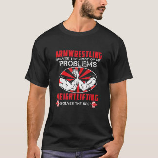 T-shirt Drapeau Barbell USA de lutte contre les bras