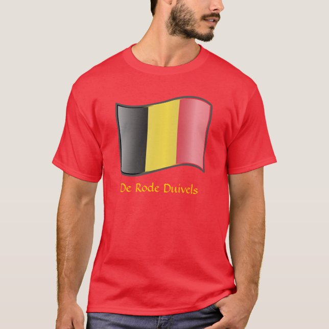 T-shirt Drapeau Belge De Rode Duivels (Devant)