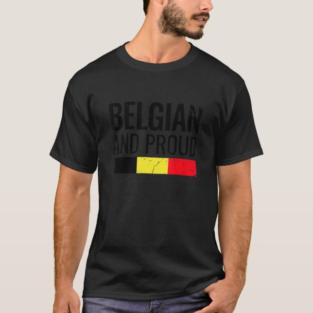 T-shirt Drapeau Belge Et Fière Belgique 1 (Devant)