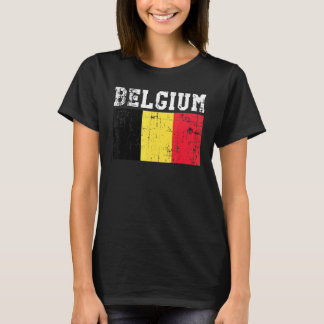 T-shirt Drapeau belge Retro Vintage