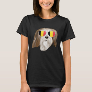 T-shirt Drapeau Belgique Lhasa Apsos Chien Belgique Pochet