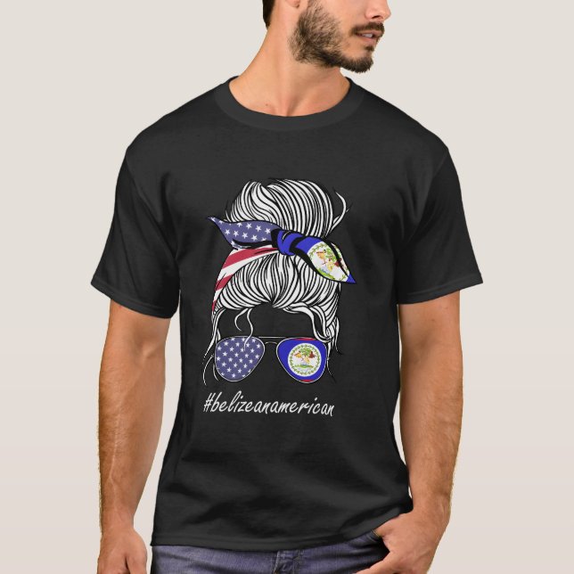 T-shirt Drapeau bélizien américain de l'héritage du Belize (Devant)