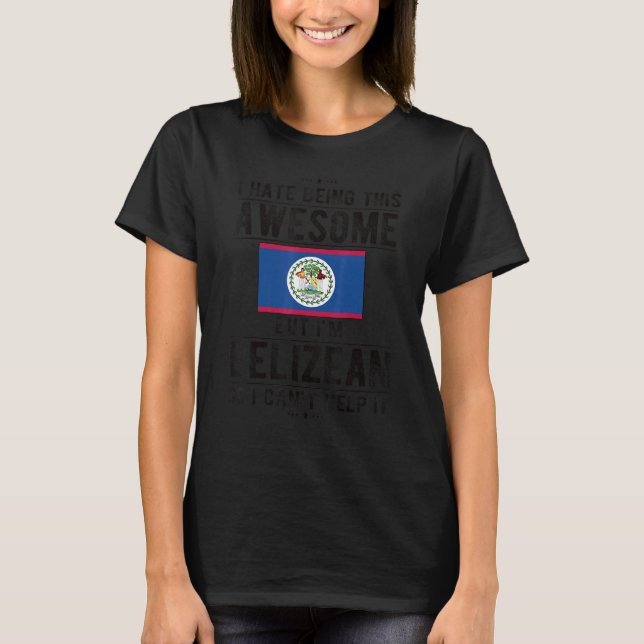 T-shirt Drapeau bélizien impressionnant Belize Belizean Ro (Devant)