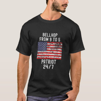 T-shirt Drapeau Bellhop Patrio 4 juillet États-Unis