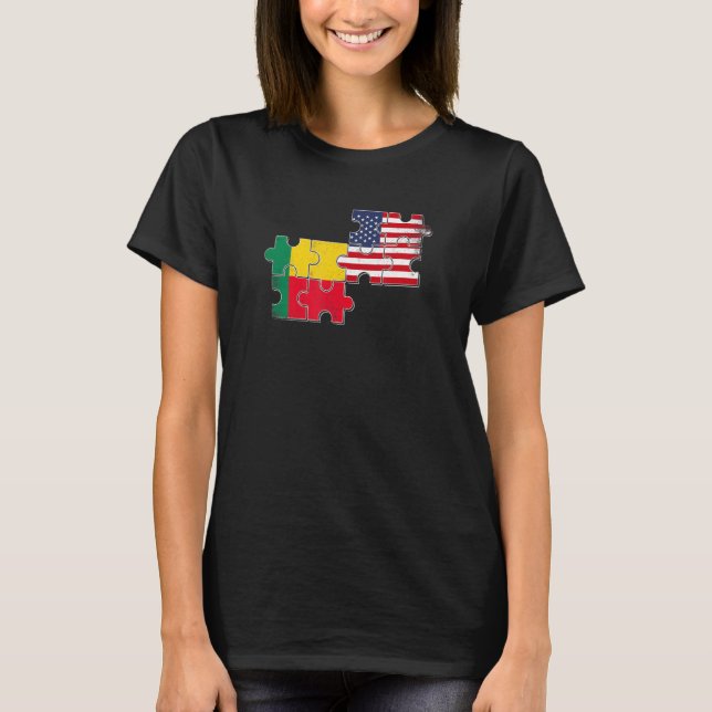 T-shirt Drapeau béninois des États-Unis (Devant)