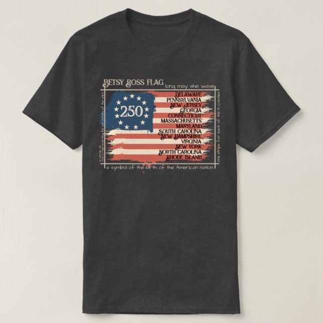 T-SHIRT DRAPEAU BETSY ROSS 250 (Design devant)
