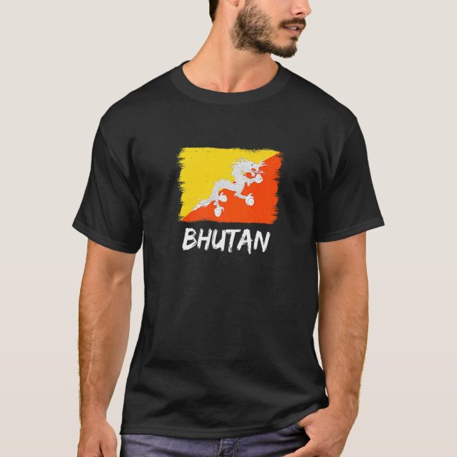 T-shirt Drapeau bhoutanais Bhoutan (Devant)