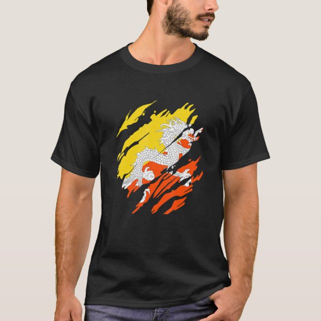 T-shirt Drapeau bhoutanais Bhoutan 2 (Devant)
