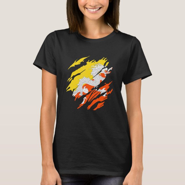 T-shirt Drapeau bhoutanais Bhoutan 2 (Devant)