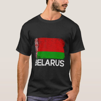 T-shirt Drapeau Biélorusse Vintage Fait En Biélorussie Cad