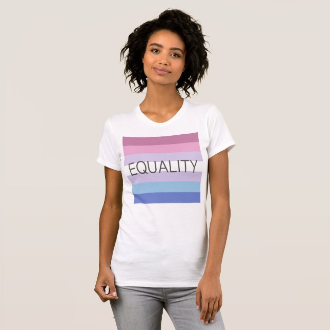 T-shirt Drapeau Bigender ÉGALITÉ (Devant entier)