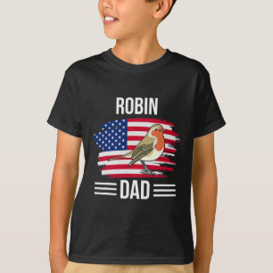 T-shirt Drapeau Bird Us 4 juillet Fête des pères Robin Pap