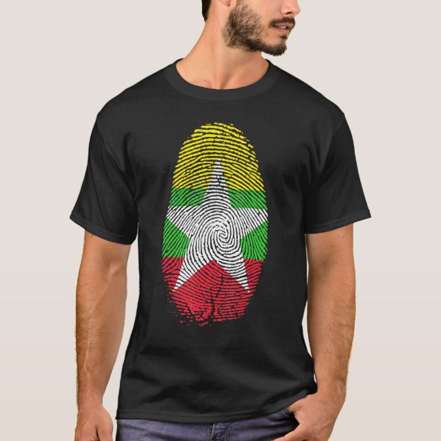 T-shirt Drapeau Birman Empreinte C'Est Dans Mon Adn Pour L (Devant)