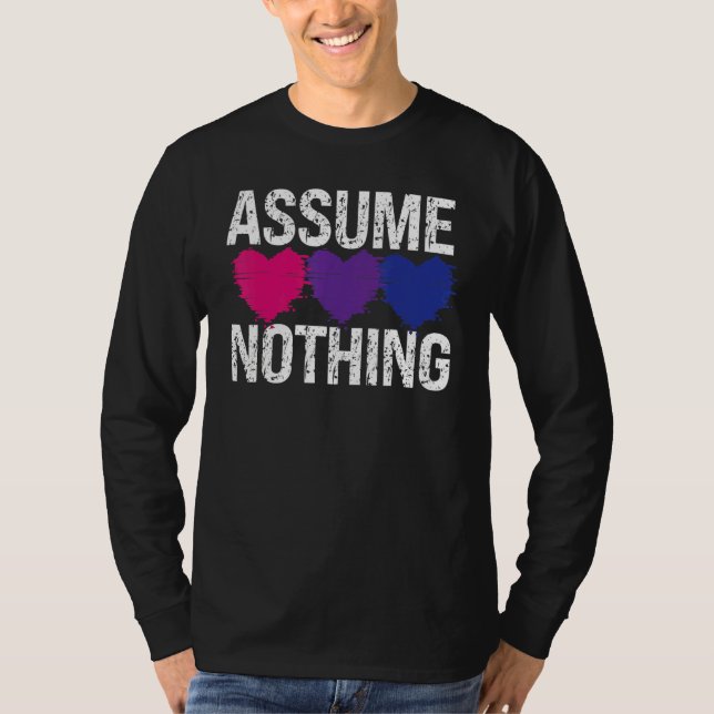 T-shirt Drapeau Bisexuel Bi Pride Supposons Rien 1 (Devant)
