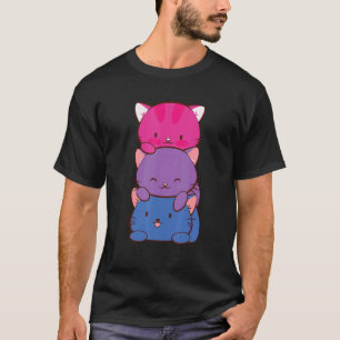 T-shirt Drapeau Bisexuel Couleur Chat Subtil Bi Pride Lgbt