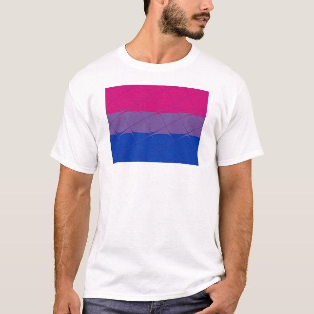 T-shirt Drapeau bisexuel de fierté carrelé (Devant)
