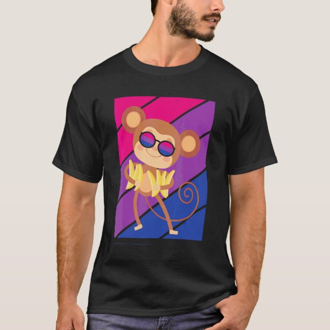T-shirt Drapeau bisexuel de fierté de singe Fierté de l'al (Devant)