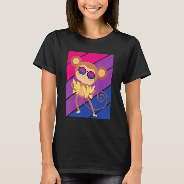 T-shirt Drapeau bisexuel de fierté de singe Fierté de LGBT (Devant)