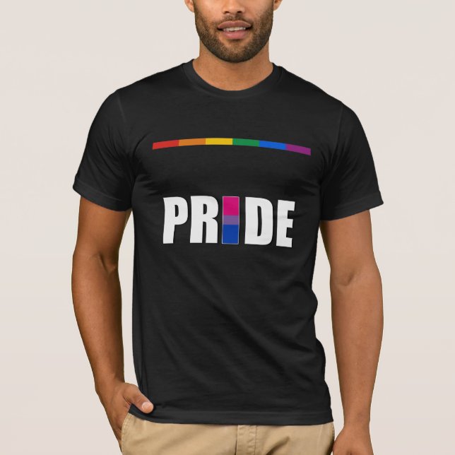T-SHIRT DRAPEAU BISEXUEL DE MOT DE FIERTÉ (Devant)