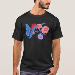 T-shirt Drapeau Bisexuel Fleur Papillon Fierté Bi