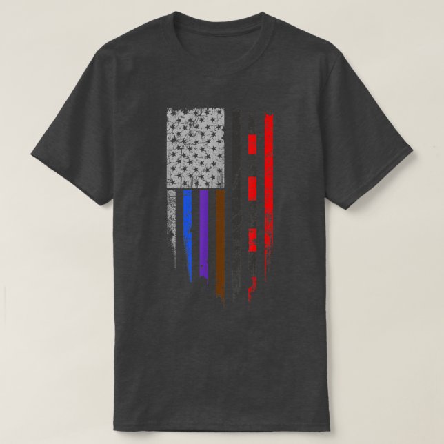 T-shirt Drapeau BJJ Jiu Jitsu Stars & Stripes  (Design devant)