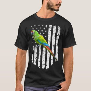 T-shirt Drapeau Blanc Américain Militaire Macaw Bird 4 Jui