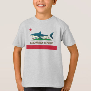 T-shirt Drapeau blanc Carcharodon République de Californie