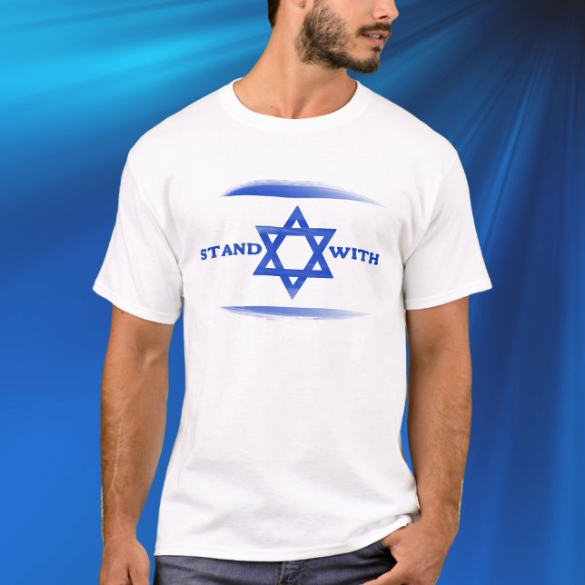 T-shirt Drapeau bleu et blanc d'Israël, Stand avec Israël (Créateur téléchargé)