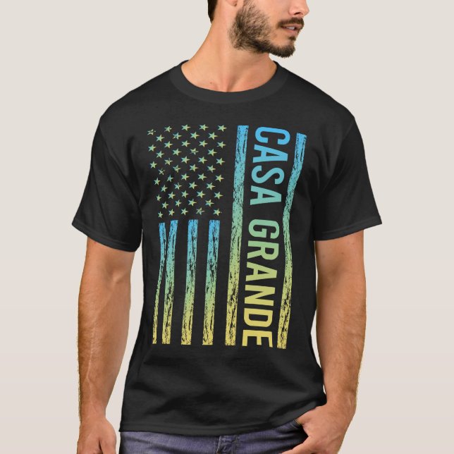 T-shirt Drapeau bleu jaune - Casa Grande (Devant)