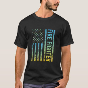 T-shirt Drapeau bleu Jaune États-Unis - Fighter