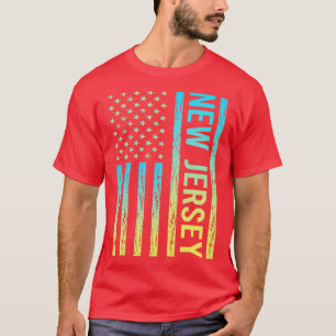 T-shirt Drapeau bleu jaune New Jersey