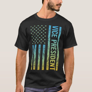 T-shirt Drapeau bleu jaune USA - vice-président
