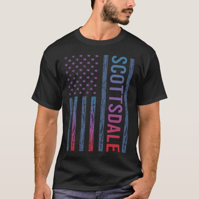 T-shirt Drapeau Bleu Rouge - Scottsdale (Devant)