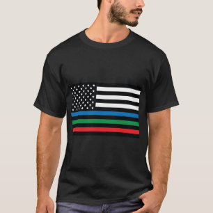 T-shirt drapeau bleu vert rouge américain, drapeau américa