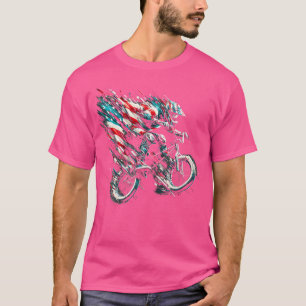 T-shirt Drapeau Bmx Américain Usa - Bmx Vintage Distressed