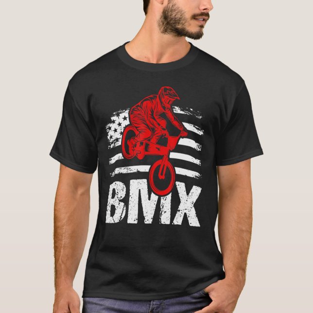 T-shirt Drapeau Bmx Drapeau Américain Drapeau Sport Ventil (Devant)