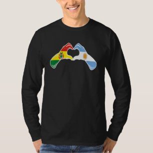 T-shirt Drapeau Bolivie Argentine Cœur Argentin Bolivien
