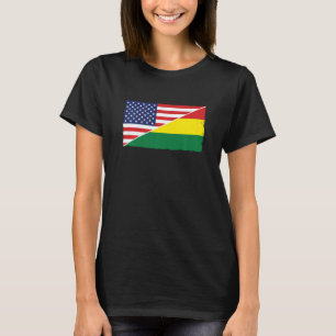 T-shirt Drapeau Bolivie Et Drapeau États-Unis Racines Ancê