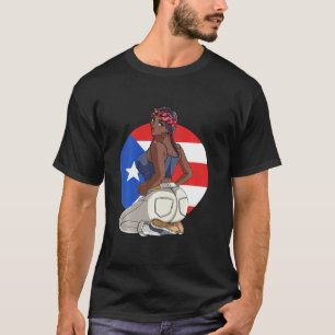 T-shirt Drapeau Boricua Morena Puerto Rican Girl Porto Ric