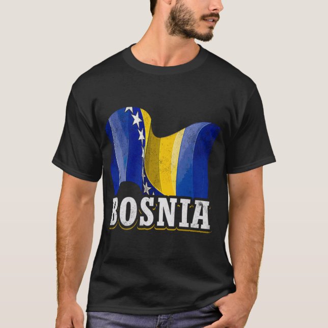 T-shirt Drapeau bosniaque (Devant)