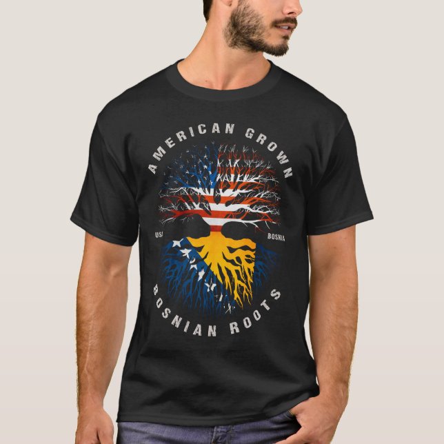 T-shirt Drapeau bosniaque américain (Devant)