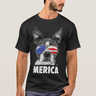 T-shirt Drapeau Boston Terrier 4 juillet Merica Usa