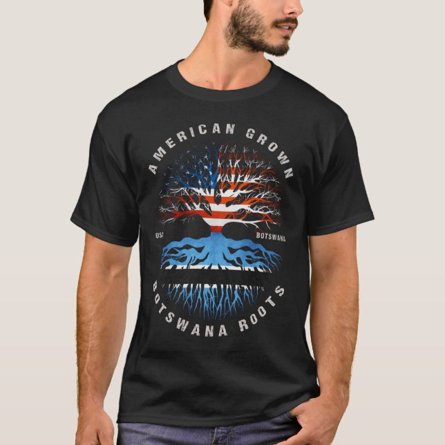 T-shirt Drapeau botswanais américain (Devant)