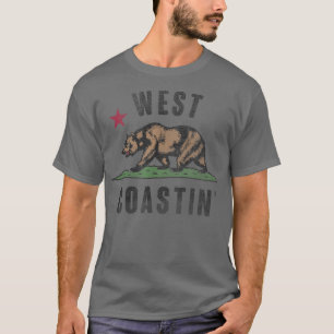 T-shirt Drapeau branché de la côte ouest Bear californienn