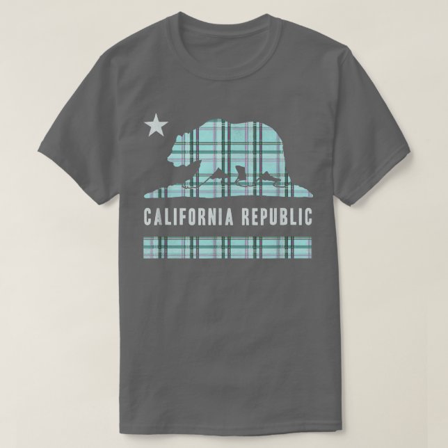 T-shirt Drapeau branché de l'ours de la Californie (Design devant)