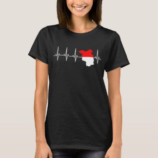 T-shirt Drapeau Brandebourg ECG Heartbeat pour Brandenburg