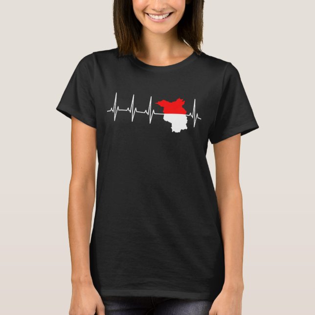 T-shirt Drapeau Brandebourg ECG Heartbeat pour Brandenburg (Devant)